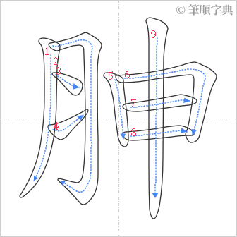 “「胂」的筆順”