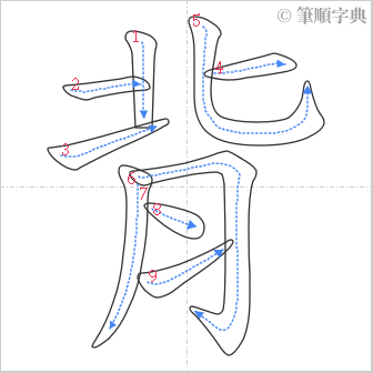 “「背」的筆順”