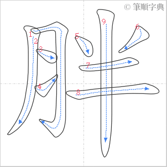 “「胖」的筆順”