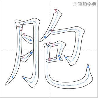 “「胞」的筆順”