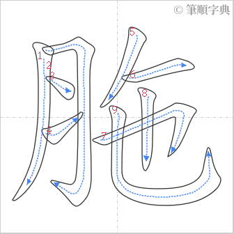 “「胣」的筆順”