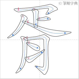 “「胥」的筆順”