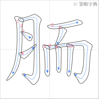 “「胹」的筆順”