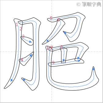 “「脃」的筆順”