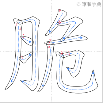 “「脆」的筆順”