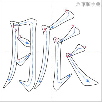 “「脈」的筆順”