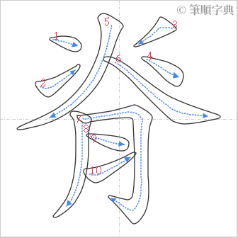 “「脊」的筆順”