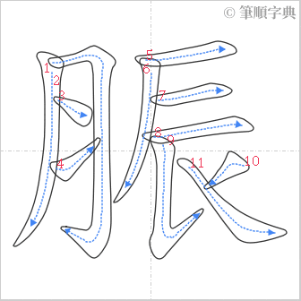 “「脤」的筆順”