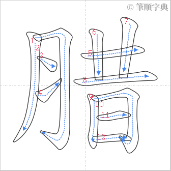 “「腊」的筆順”