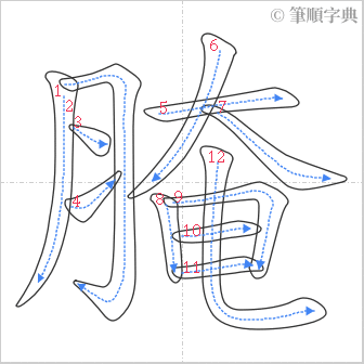 “「腌」的筆順”