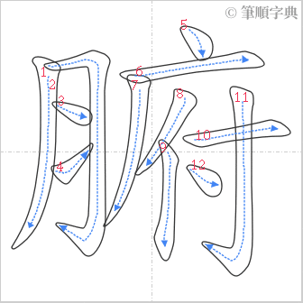 “「腑」的筆順”