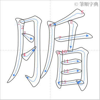 “「腯」的筆順”