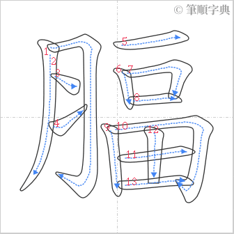 “「腷」的筆順”