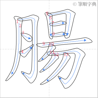 “「腸」的筆順”