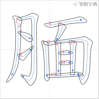 “「腼」的筆順”