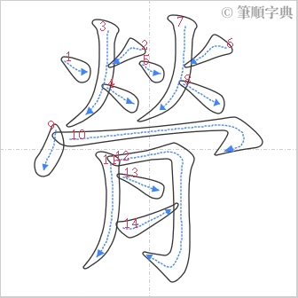 “「膋」的筆順”