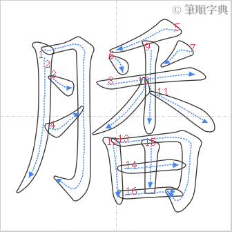 “「膰」的筆順”