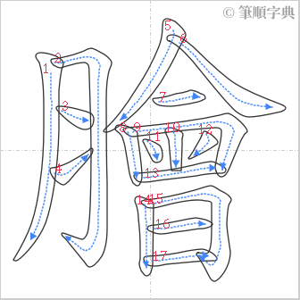 “「膾」的筆順”