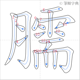 “「臑」的筆順”