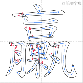 “「臝」的筆順”