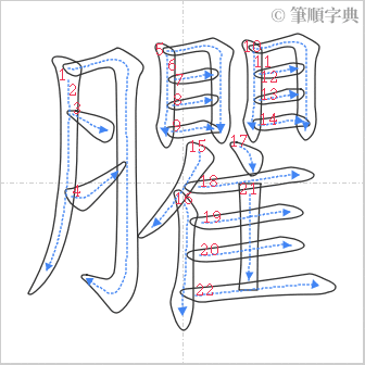 “「臞」的筆順”