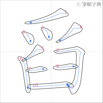 “「舀」的筆順”