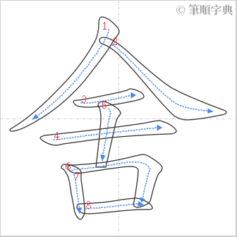 “「舍」的筆順”