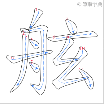 “「舷」的筆順”