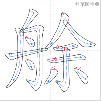 “「艅」的筆順”