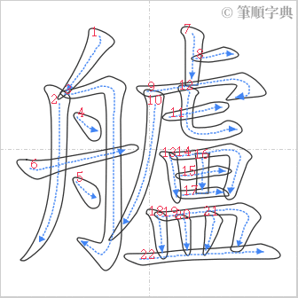 “「艫」的筆順”