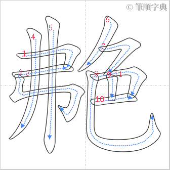 “「艴」的筆順”