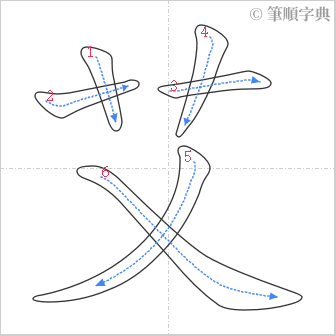 “「艾」的筆順”