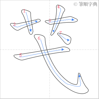 “「芅」的筆順”