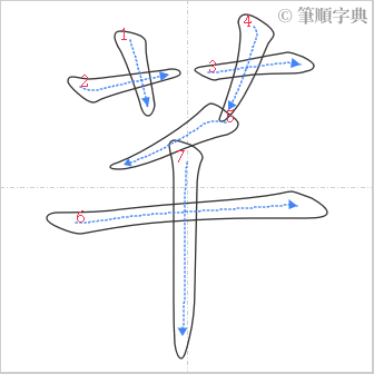 “「芊」的筆順”