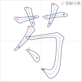 “「芍」的筆順”