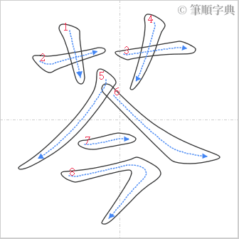 “「芩」的筆順”