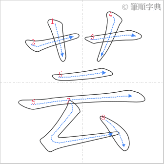 “「芸」的筆順”