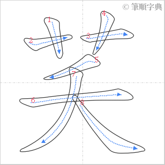 “「芺」的筆順”