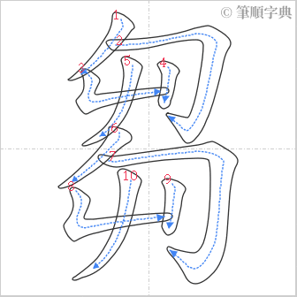 “「芻」的筆順”