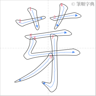 “「芽」的筆順”