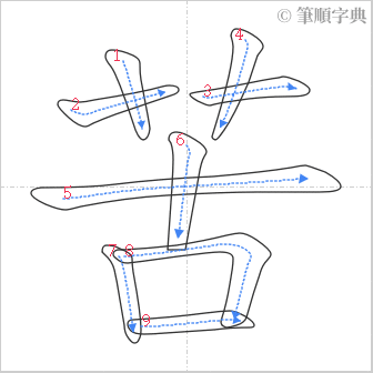 “「苦」的筆順”