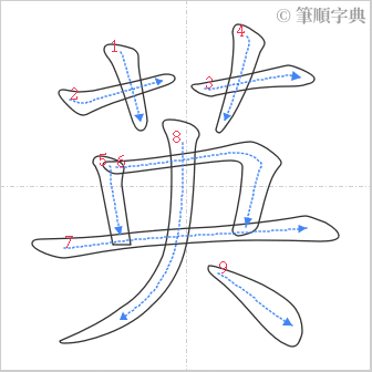 “「英」的筆順”