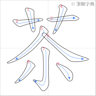 “「苶」的筆順”