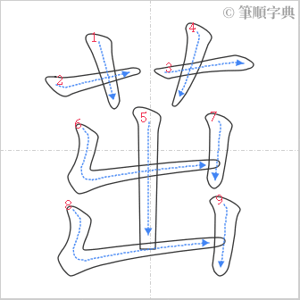 “「茁」的筆順”