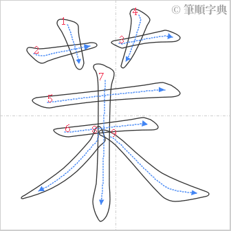 “「茉」的筆順”