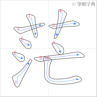 “「茫」的筆順”