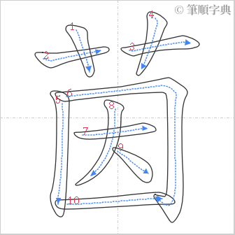 “「茵」的筆順”