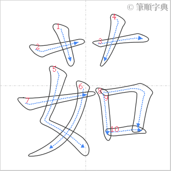 “「茹」的筆順”