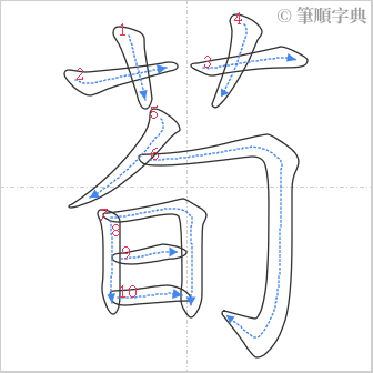 “「荀」的筆順”