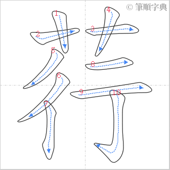 “「荇」的筆順”